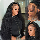Deep Wave 13x4 Hd Lace Frontal Wigs Curly Natural Black Human Hair Wig-3