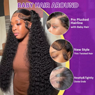 Deep Wave 13x4 Hd Lace Frontal Wigs Curly Natural Black Human Hair Wig-5