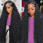 Deep Wave 13x4 Hd Lace Frontal Wigs Curly Natural Black Human Hair Wig