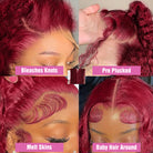 Deep Wave 99J Burgundy Color 13x6 Hd Lace Frontal Wigs Curly Human Hair Wig-7